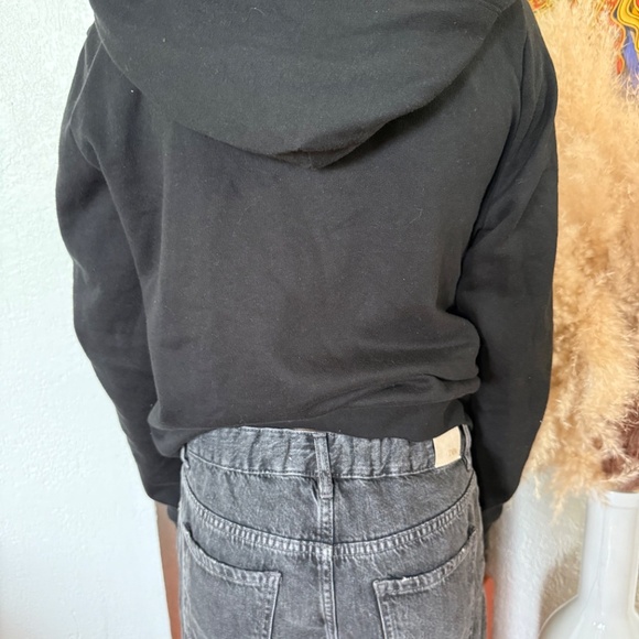 preowned, PINK black zippered hoodie, size small - Picture 2 of 2